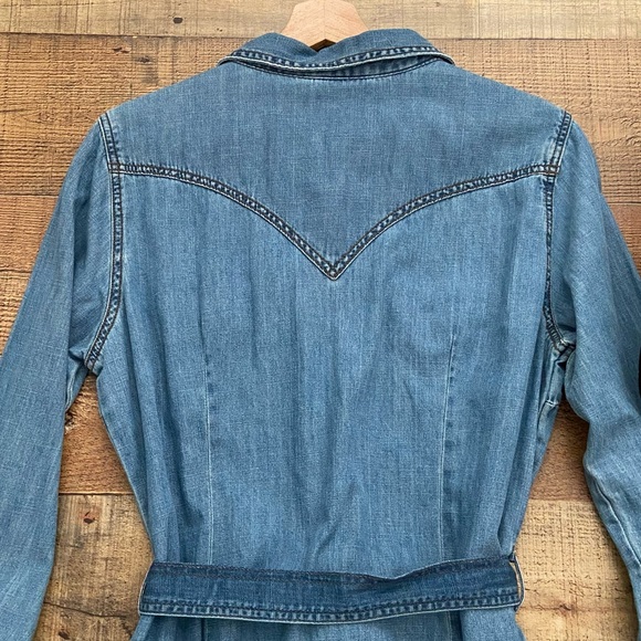 Wrangler Retro Pearl Snap Denim Belted Dress (matching denim belt included) - Picture 10 of 14